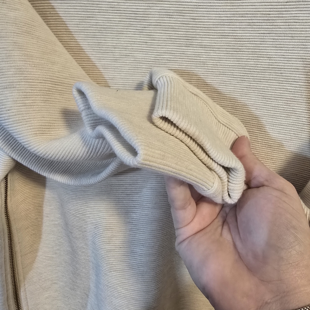 Varley Cream Ribbed Manning Sweatshirt Size XS Oversized - Picture 6 of 7